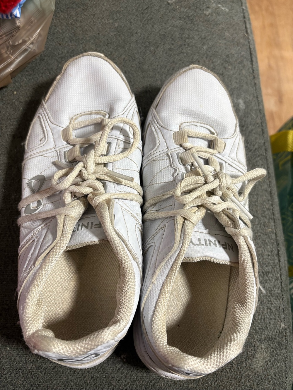 White Kids Cheer Sneakers - Nfinity